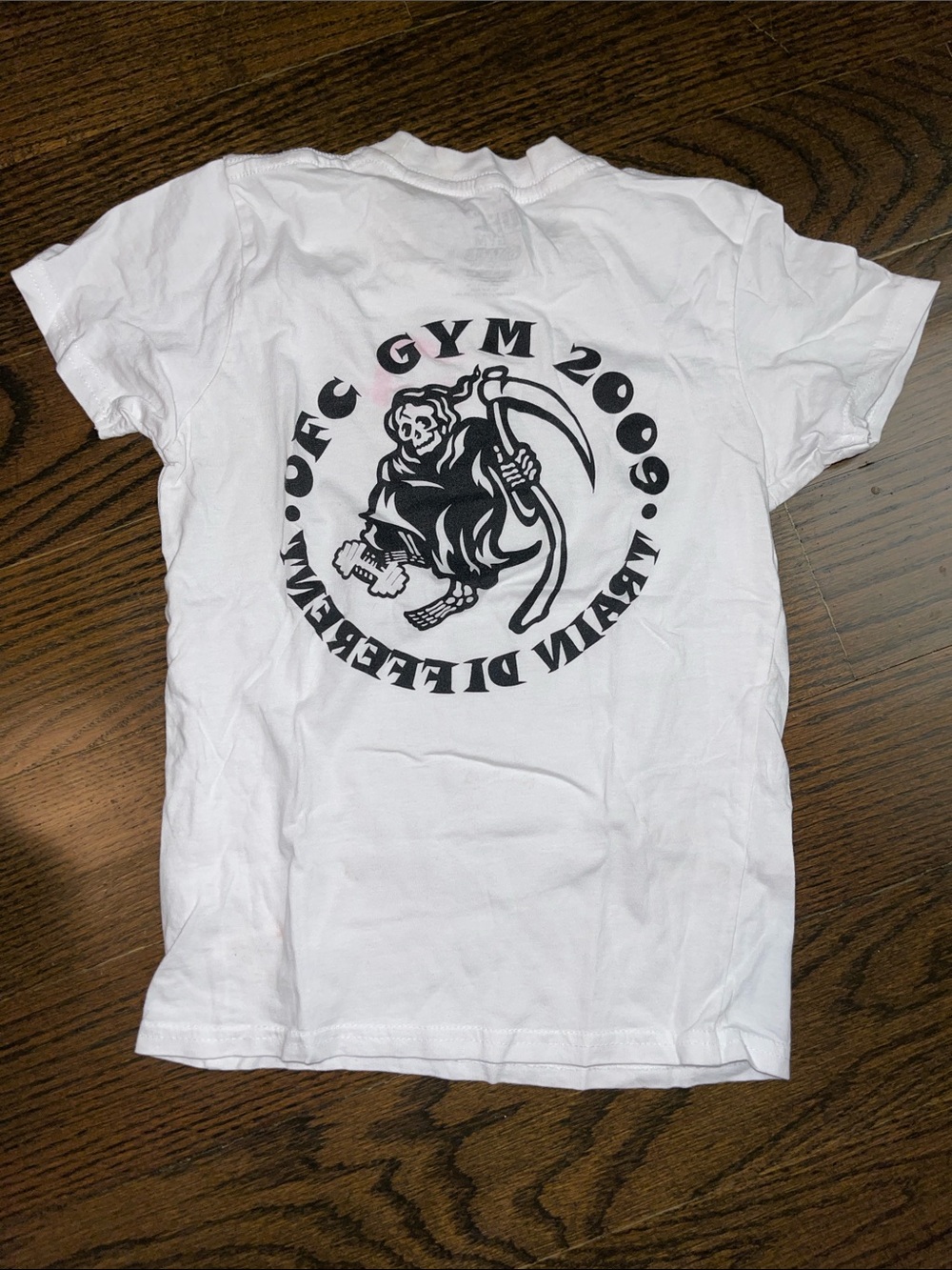 UFC White Short Sleeve Tee with Black Graphic